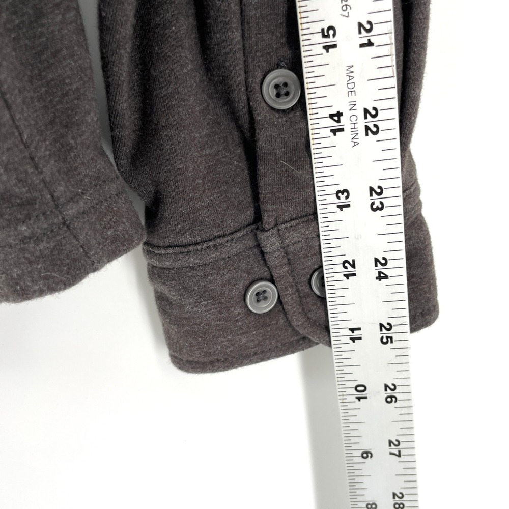 The Normal Brand Long Sleeve Button Down Knit Shirt Mens L Heather Gray Bear - Picture 5 of 13